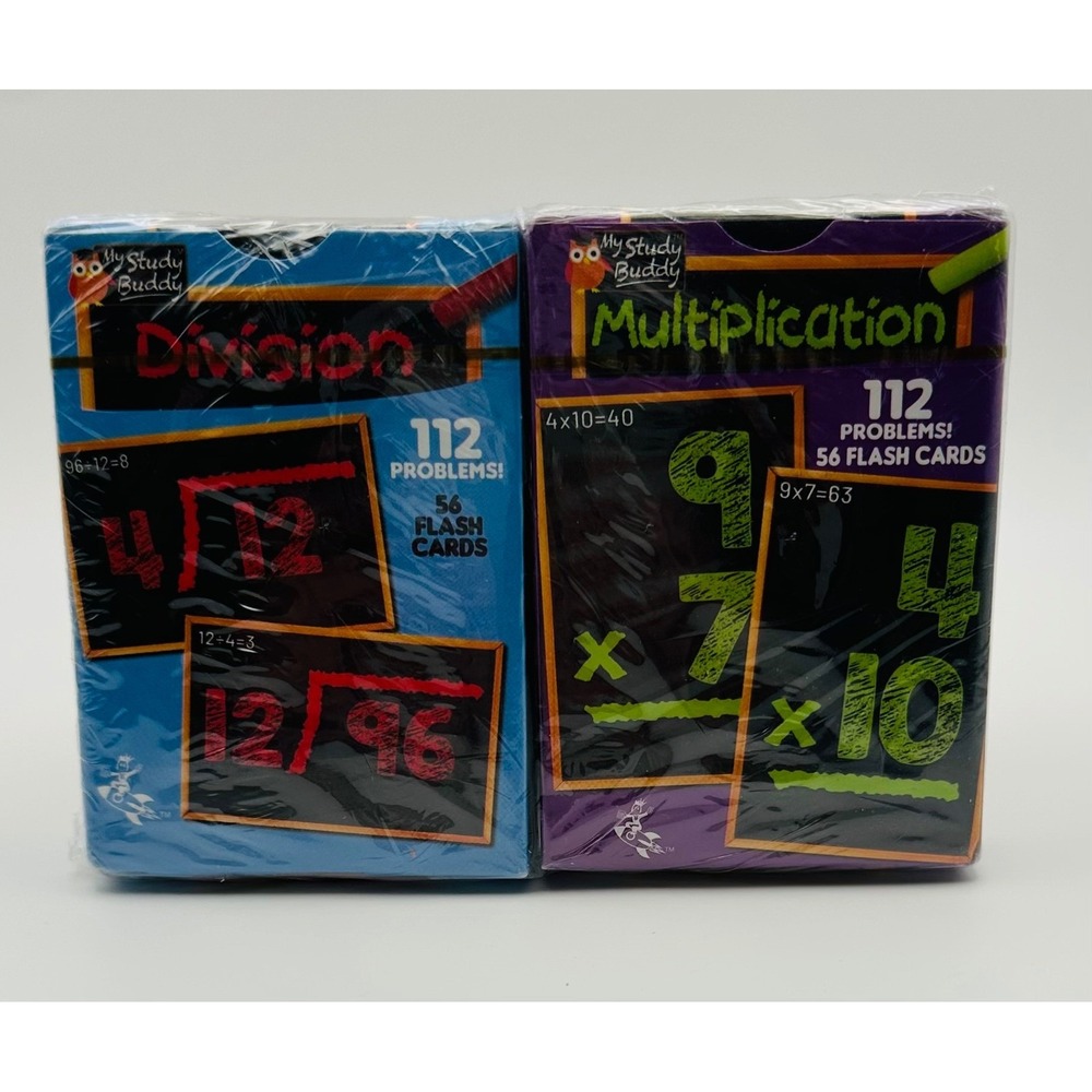 My Study Buddy Multiplication and Division Flash Cards Set 112 Problems Each NEW
